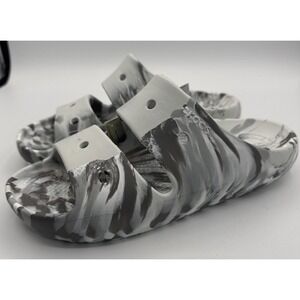 New Crocs Classic Marbled Slide Sandals Men's 7 , Women's 9‎  White Grey 211563